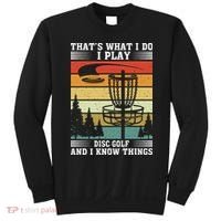Retro That's What I Do I Play Disc Golf And I Know Things Sweatshirt thumb 0