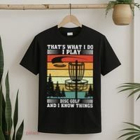 Retro That's What I Do I Play Disc Golf And I Know Things T-Shirt thumb 2