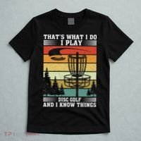Retro That's What I Do I Play Disc Golf And I Know Things T-Shirt thumb 5