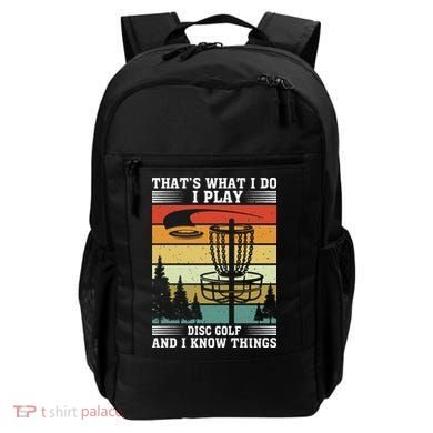 Retro That's What I Do I Play Disc Golf And I Know Things Backpack