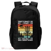 Retro That's What I Do I Play Disc Golf And I Know Things Backpack thumb 0