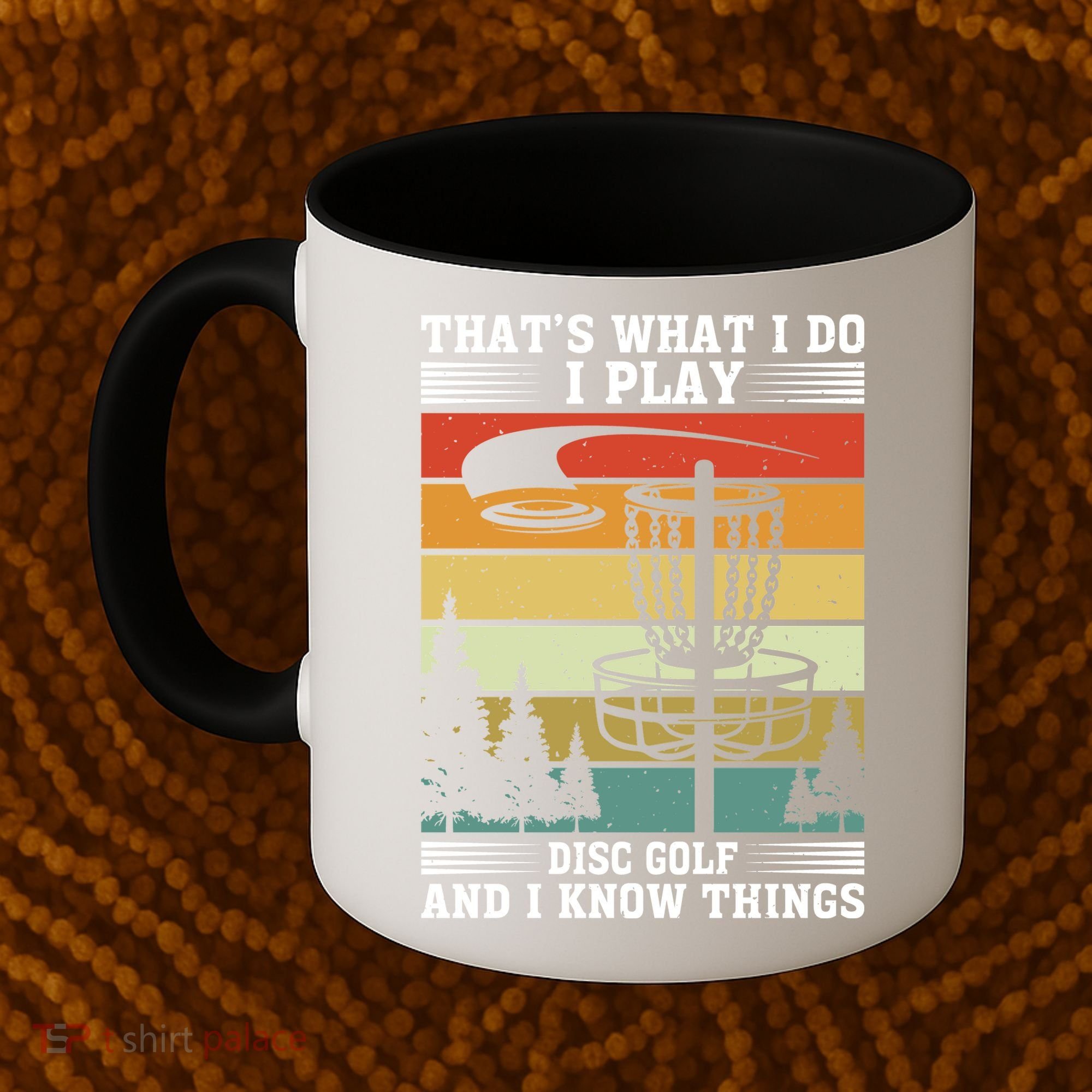 Retro That's What I Do I Play Disc Golf And I Know Things Coffee Mug