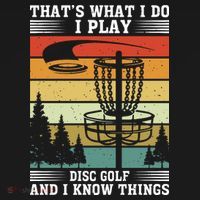 Retro That's What I Do I Play Disc Golf And I Know Things Women's Hoodie thumb 2