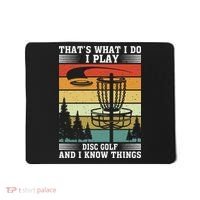 Retro That's What I Do I Play Disc Golf And I Know Things Mousepad thumb 0