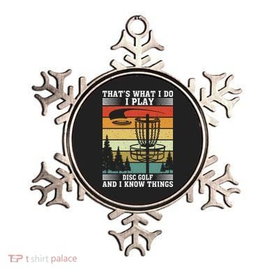 Retro That's What I Do I Play Disc Golf And I Know Things Ornament