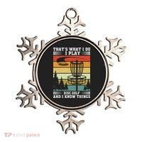 Retro That's What I Do I Play Disc Golf And I Know Things Ornament thumb 0