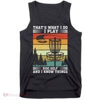 Retro That's What I Do I Play Disc Golf And I Know Things Tank Top thumb 0