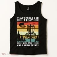 Retro That's What I Do I Play Disc Golf And I Know Things Tank Top thumb 2