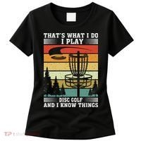 Retro That's What I Do I Play Disc Golf And I Know Things Women's T-Shirt thumb 0