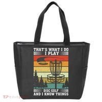Retro That's What I Do I Play Disc Golf And I Know Things Tote Bag thumb 0