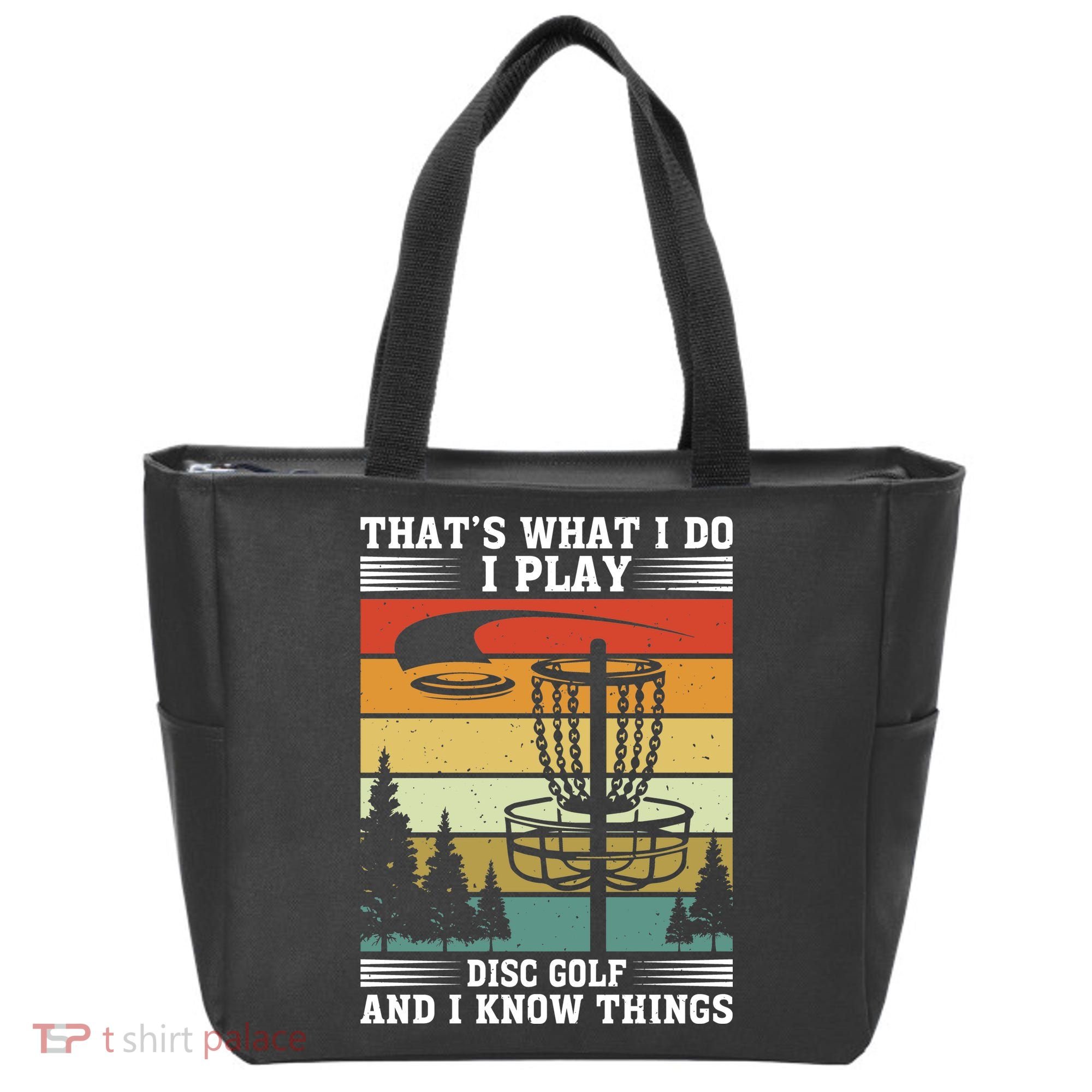 Retro That's What I Do I Play Disc Golf And I Know Things Tote Bag