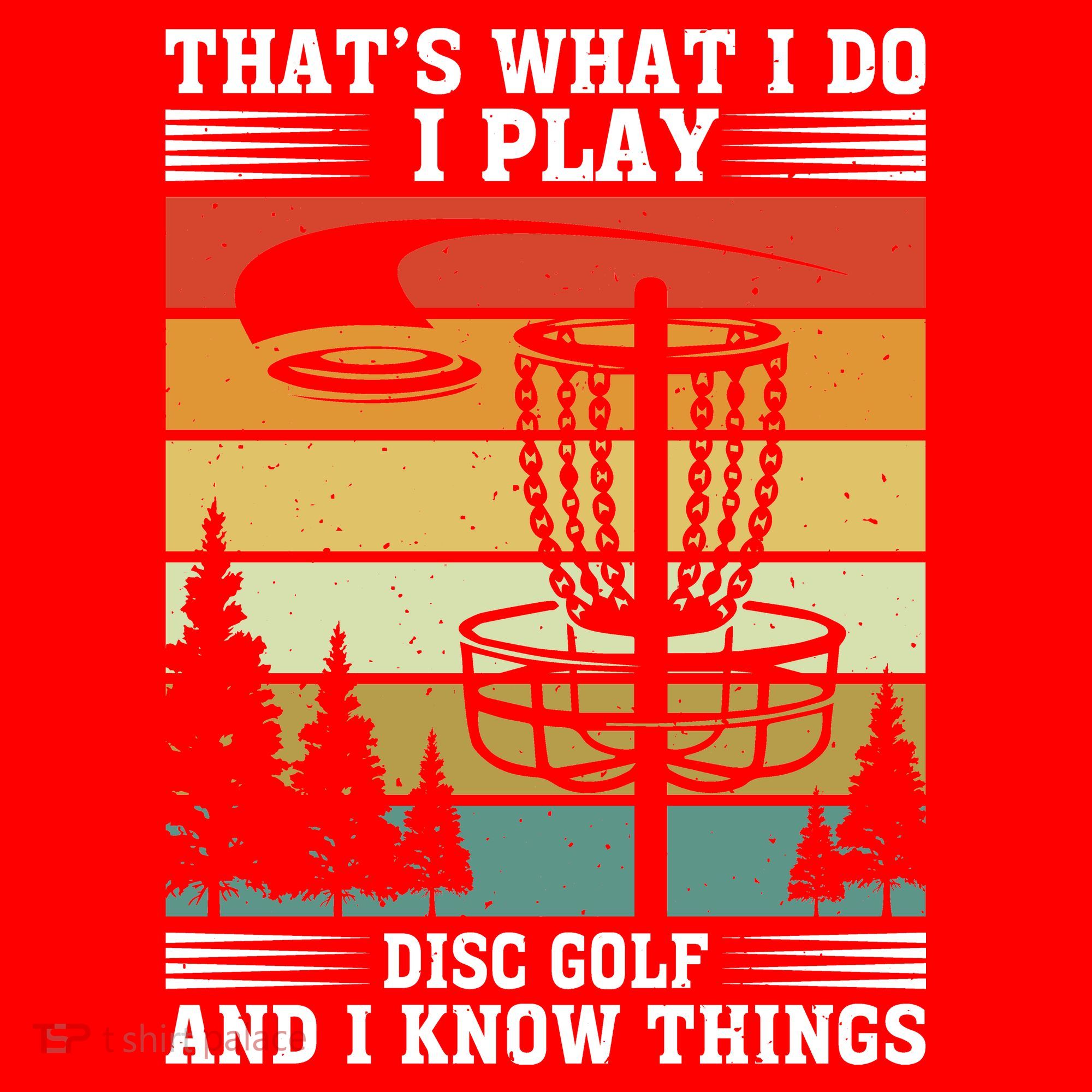 Retro That's What I Do I Play Disc Golf And I Know Things Santa Hat