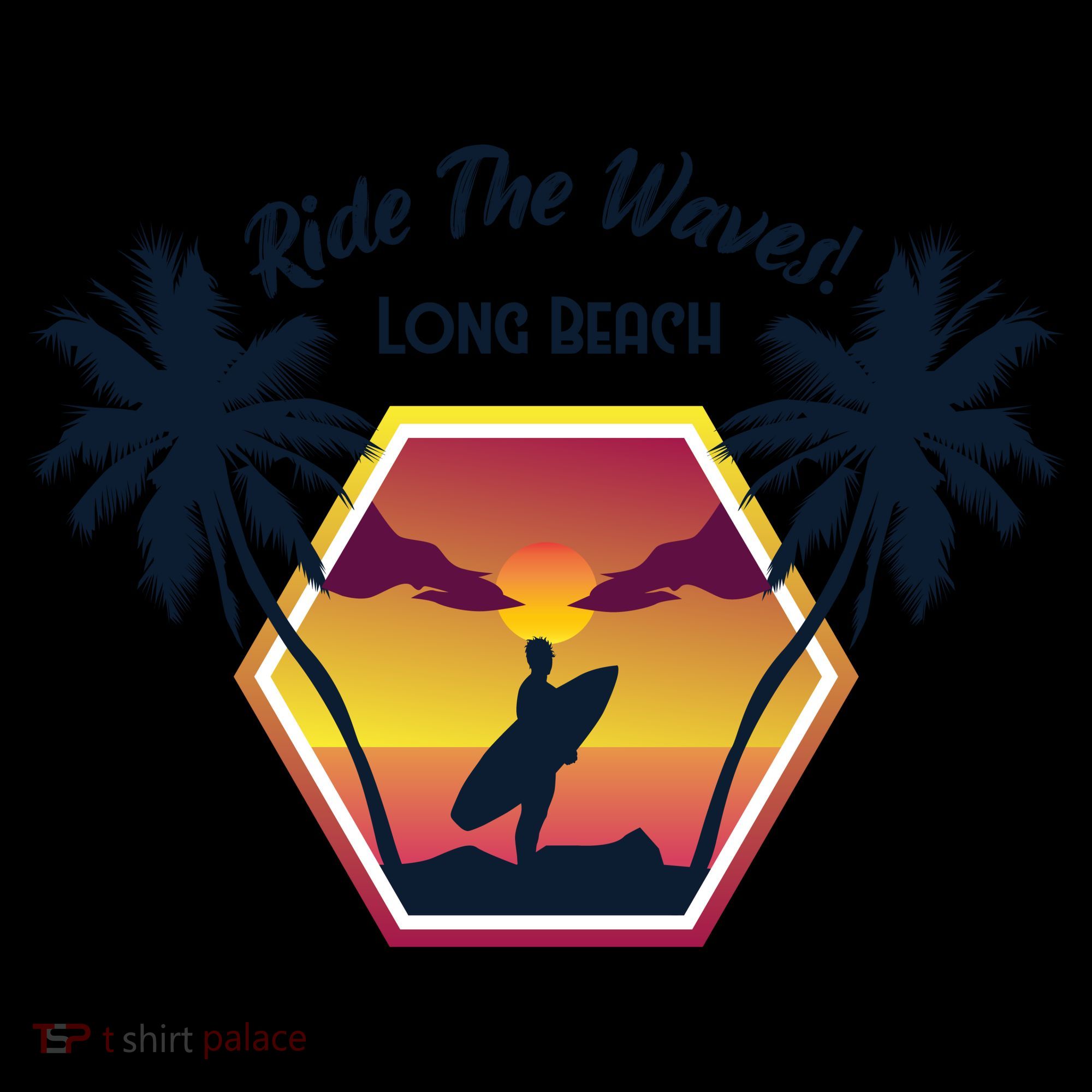 Ride The Waves Long Beach Toddler Hoodie