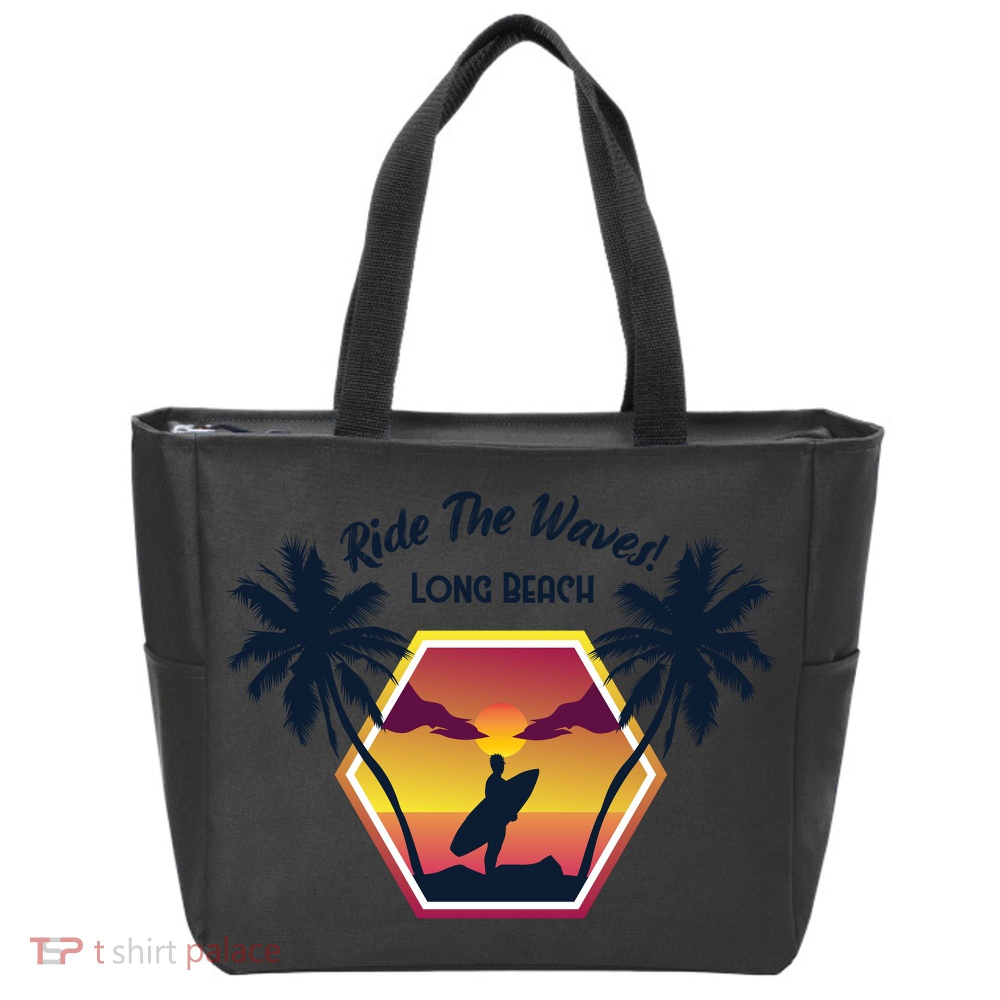 Ride The Waves Long Beach Tote Bag