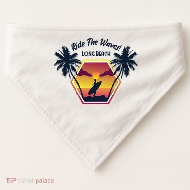 Ride The Waves Long Beach USA-Made Doggie Bandana