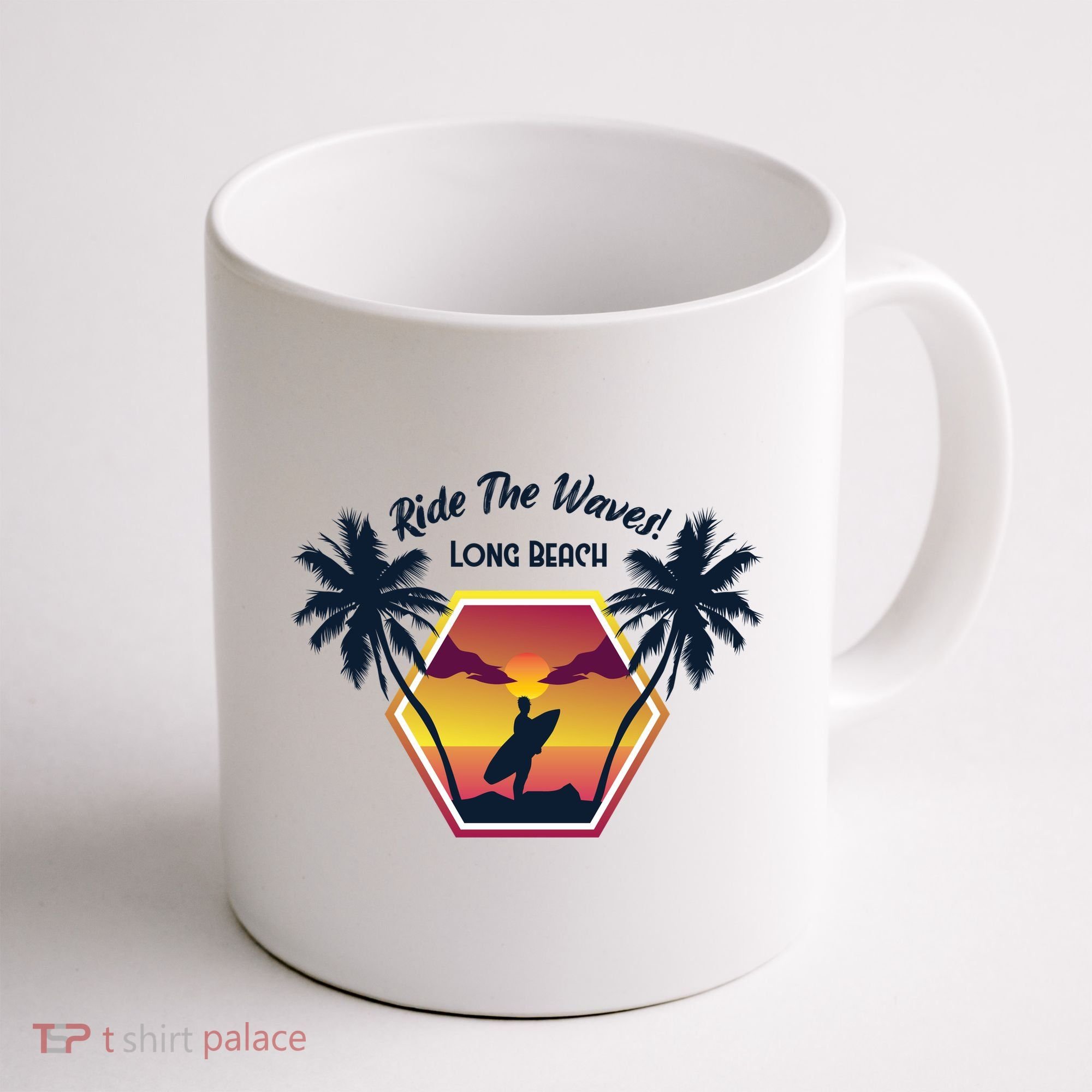 Ride The Waves Long Beach Coffee Mug