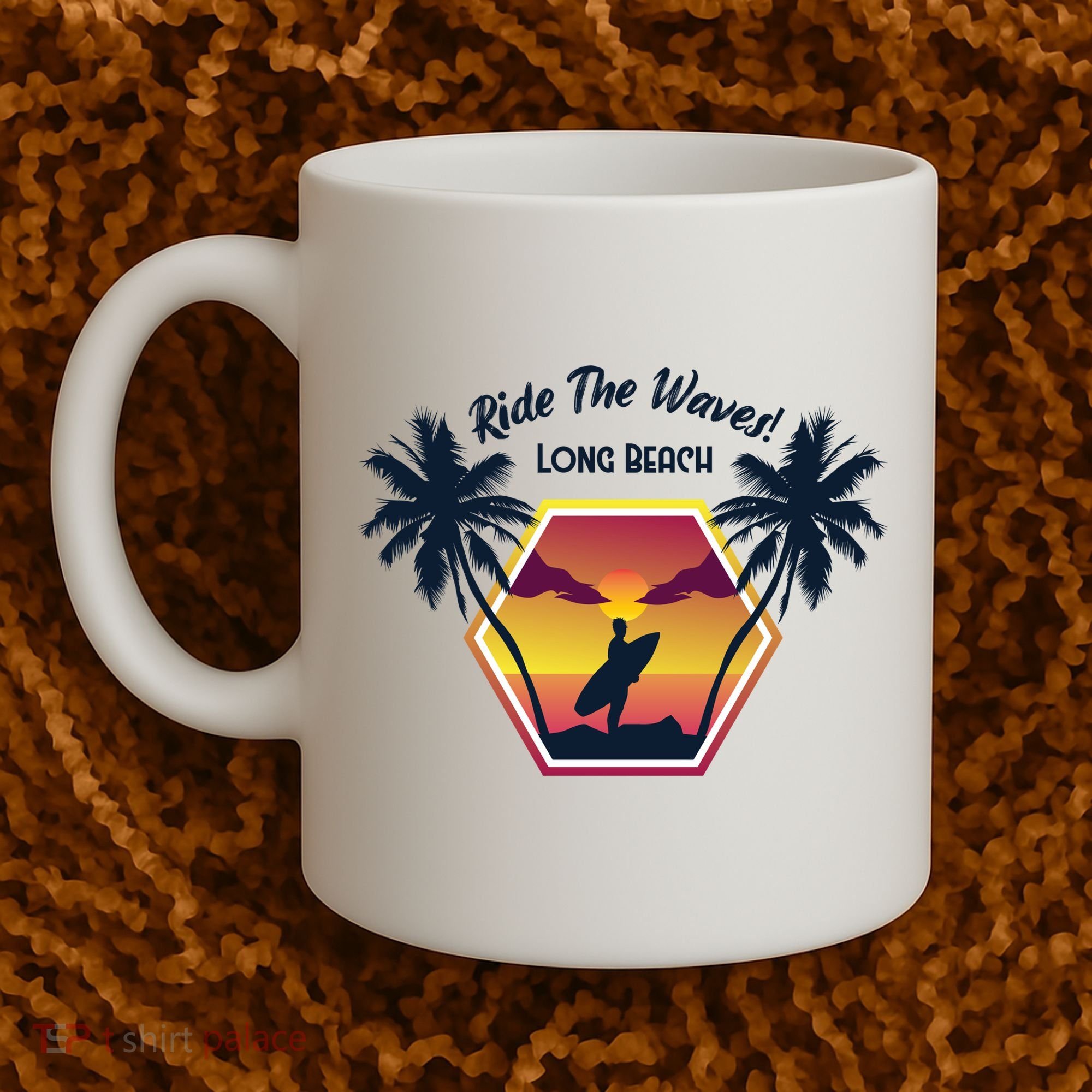 Ride The Waves Long Beach Coffee Mug