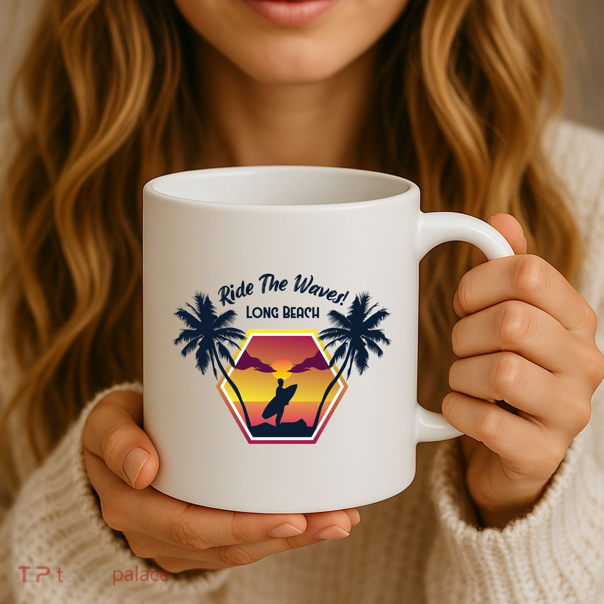 Ride The Waves Long Beach Coffee Mug