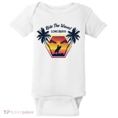 Ride The Waves Long Beach Baby Bodysuit