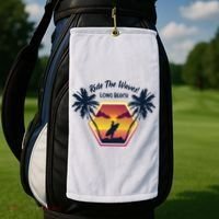 Ride The Waves Long Beach Golf Towel thumb 2