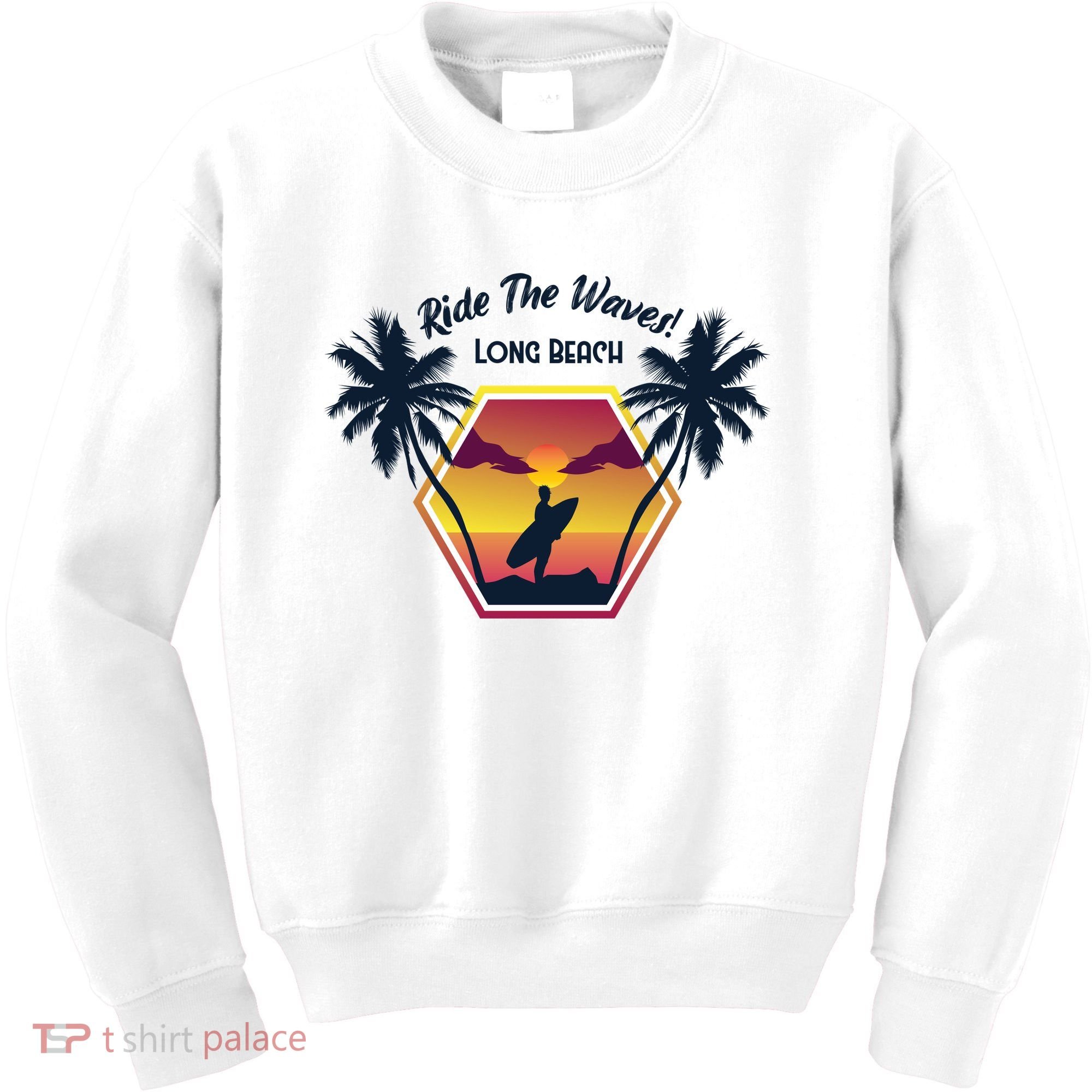 Ride The Waves Long Beach Kids Sweatshirt