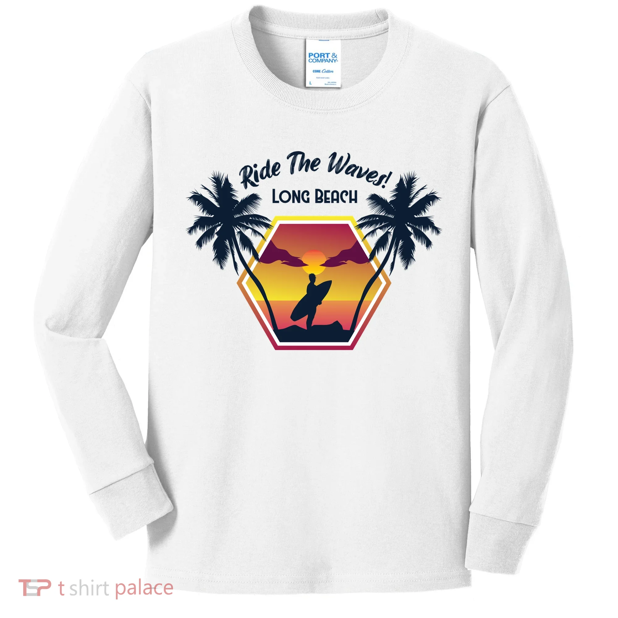 Ride The Waves Long Beach Kids Long Sleeve Shirt
