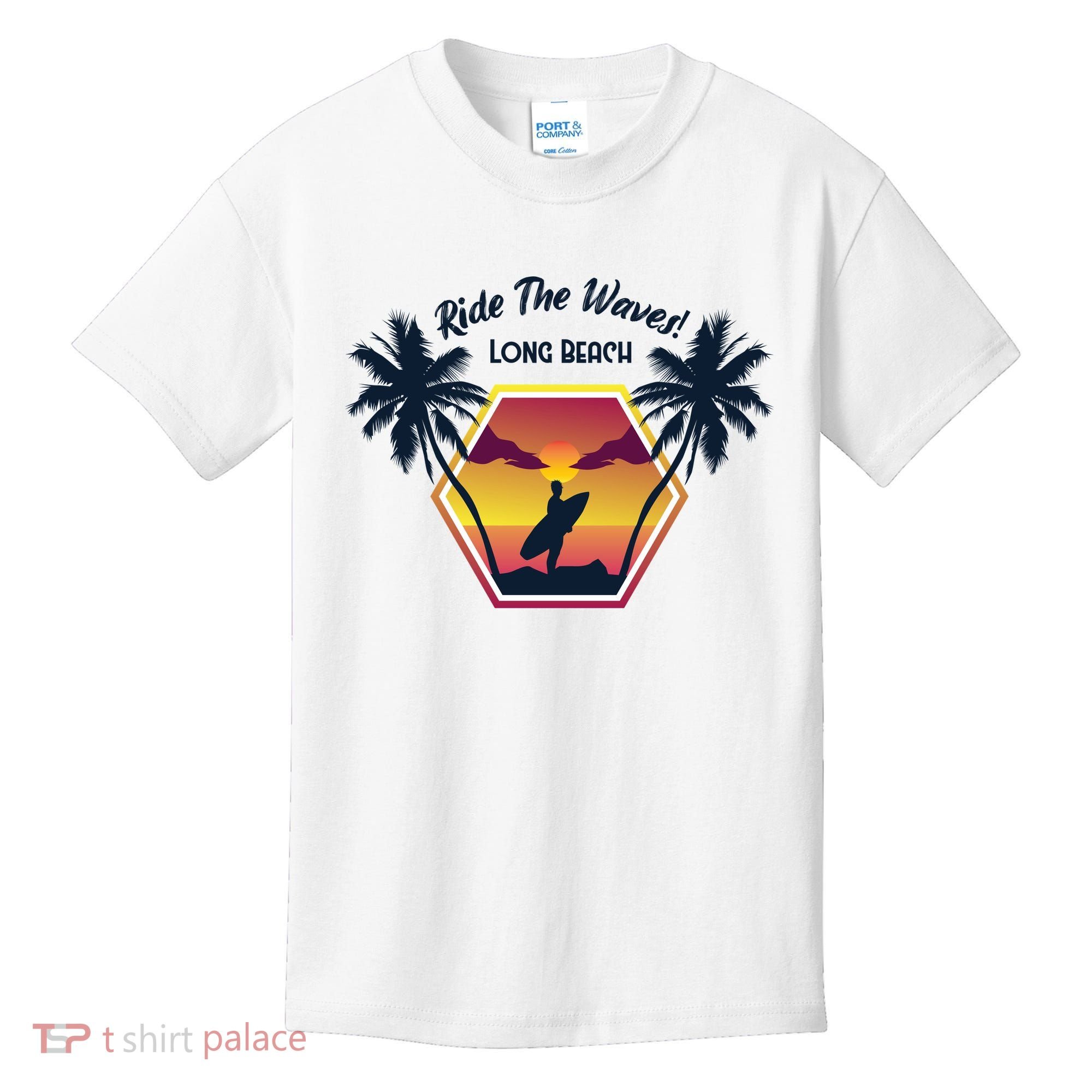 Ride The Waves Long Beach Kids T-Shirt