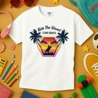 Ride The Waves Long Beach Kids T-Shirt thumb 3