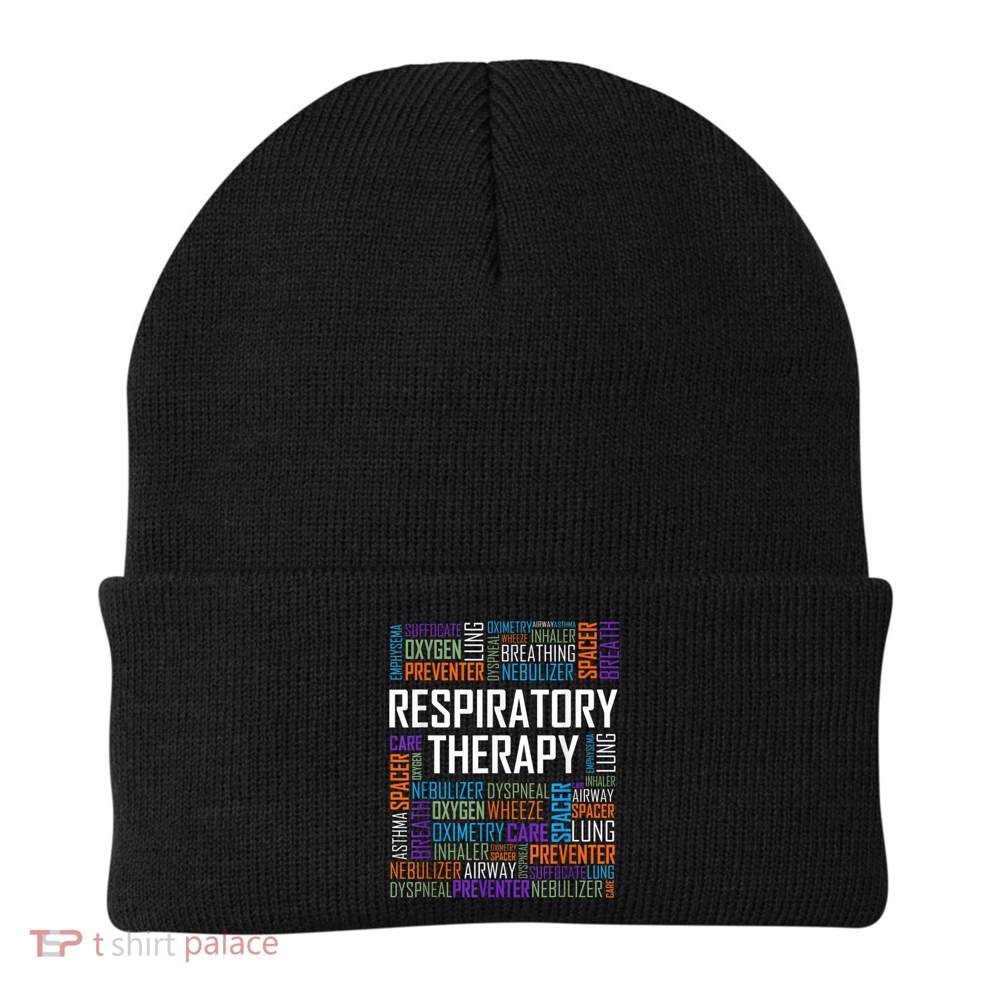 Respiratory Therapist Words Therapy Care Week Beanie