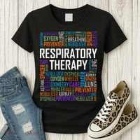 Respiratory Therapist Words Therapy Care Week Women's T-Shirt thumb 3