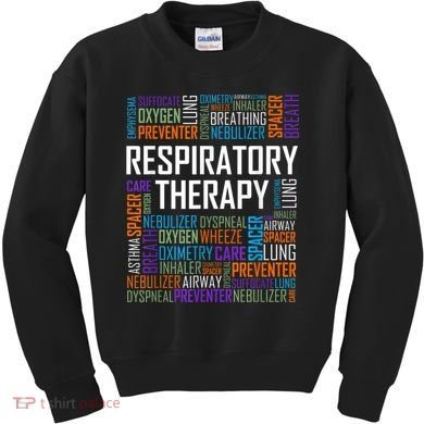 Respiratory Therapist Words Therapy Care Week Kids Sweatshirt