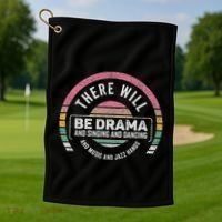 Retro There Will Be Drama Theater Theatre Musical Actor Gift Golf Towel thumb 1