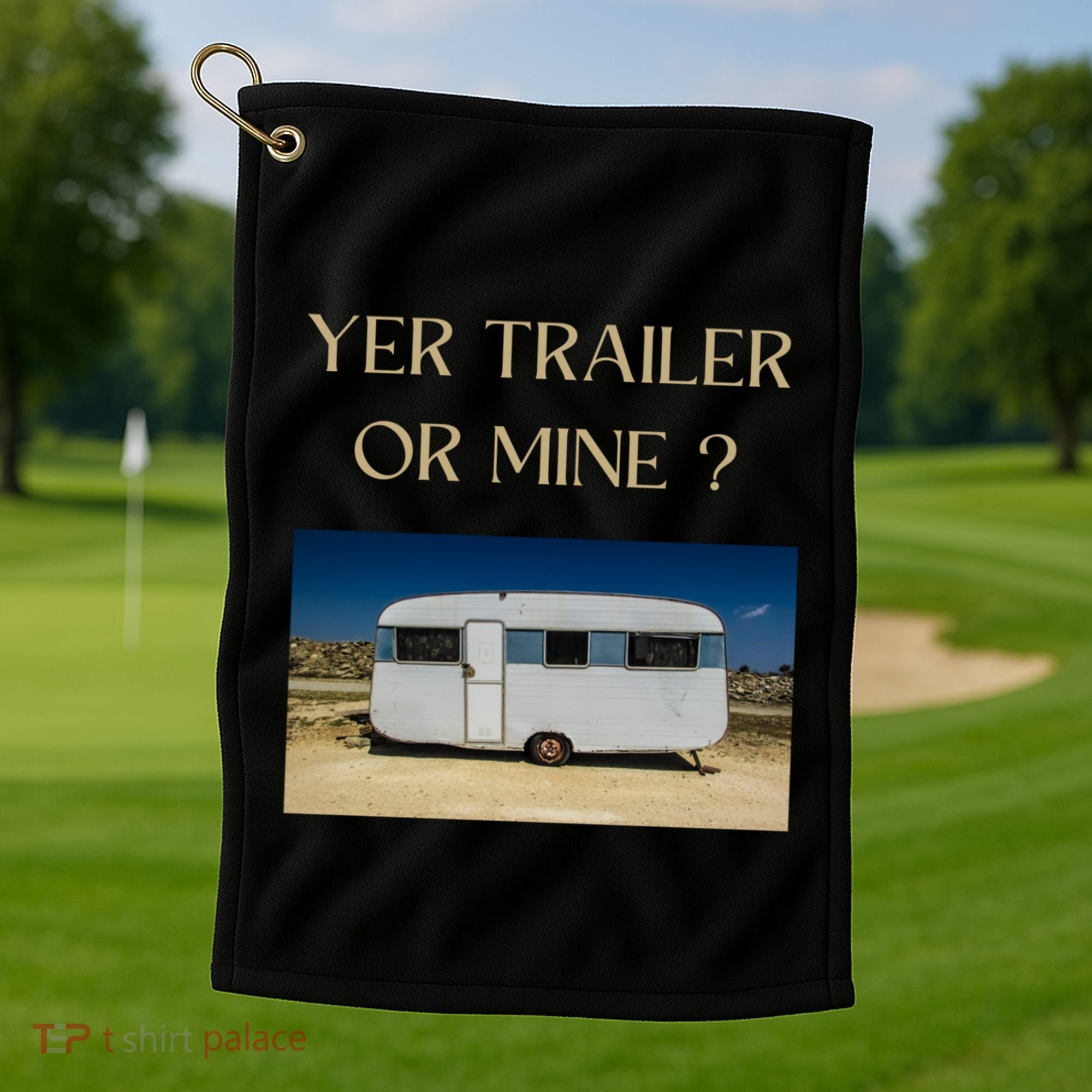 Redneck Trailer White Trash Party Attire Hillbilly Costume Gift Golf Towel
