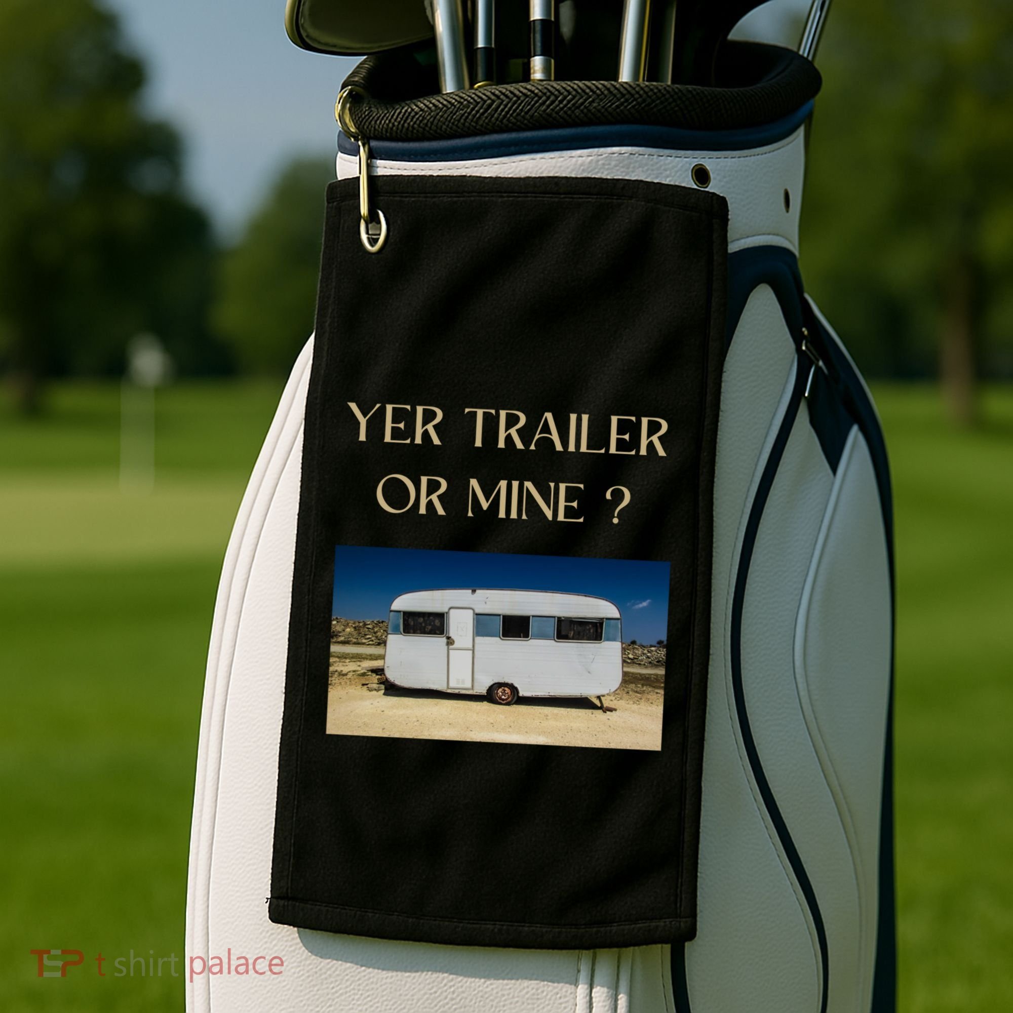 Redneck Trailer White Trash Party Attire Hillbilly Costume Gift Golf Towel
