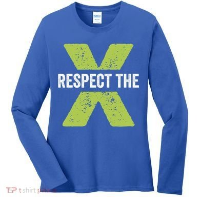 Respect The X Pickleball Funny Pickleball Gift Women's Long Sleeve Shirt