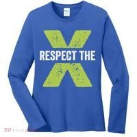 Respect The X Pickleball Funny Pickleball Gift Women's Long Sleeve Shirt thumb 0