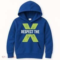 Respect The X Pickleball Funny Pickleball Gift Kids Hoodie thumb 0