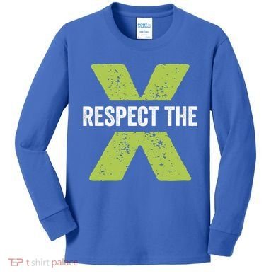 Respect The X Pickleball Funny Pickleball Gift Kids Long Sleeve Shirt