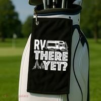 RV There Yet Happy Glamper Camping Golf Towel thumb 2