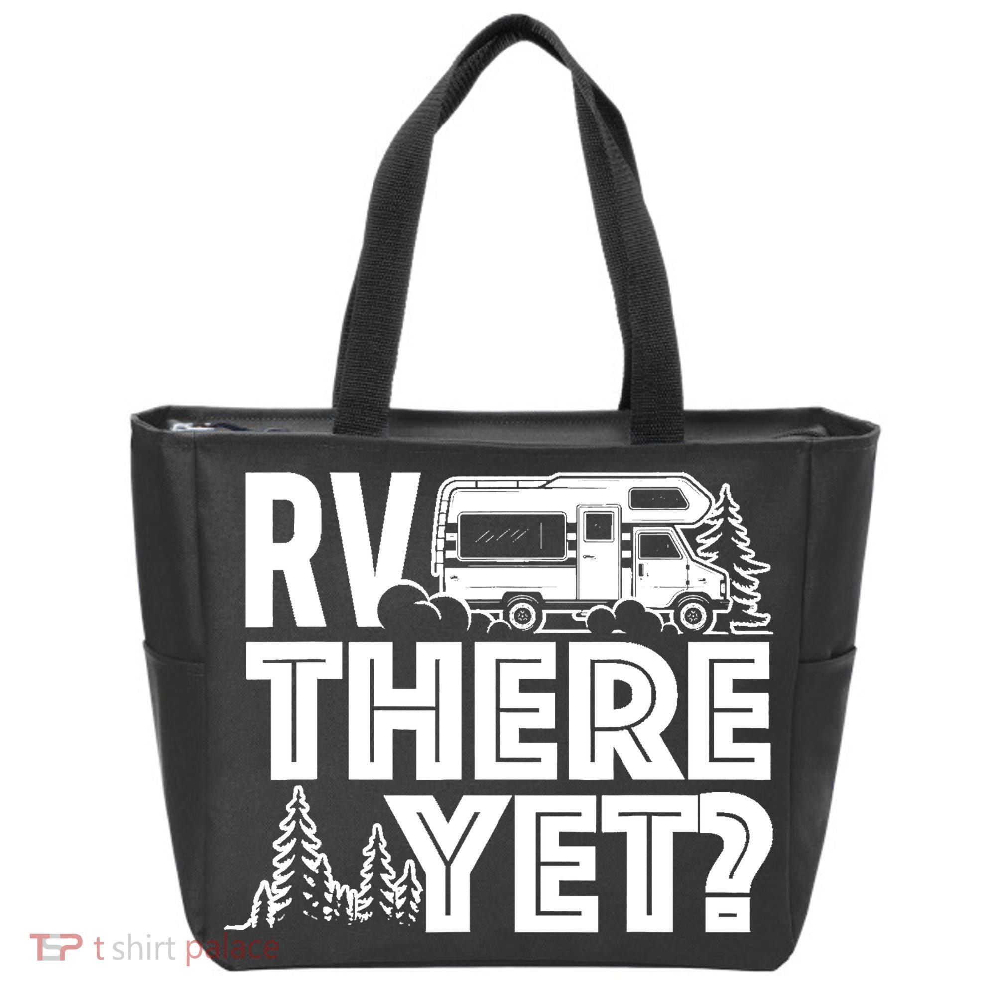 RV There Yet Happy Glamper Camping Tote Bag