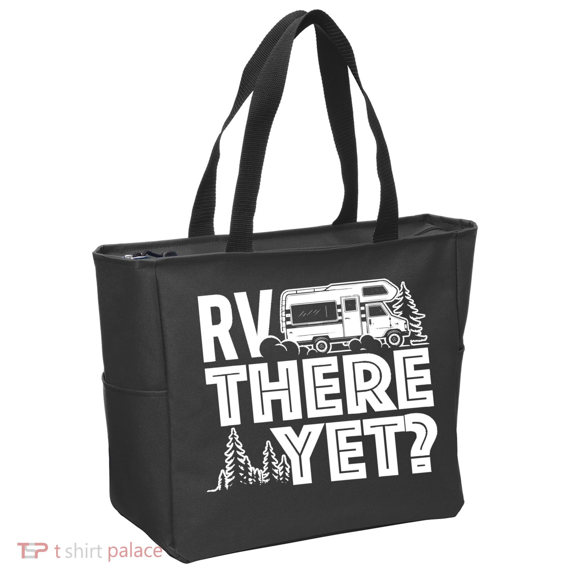 RV There Yet Happy Glamper Camping Tote Bag