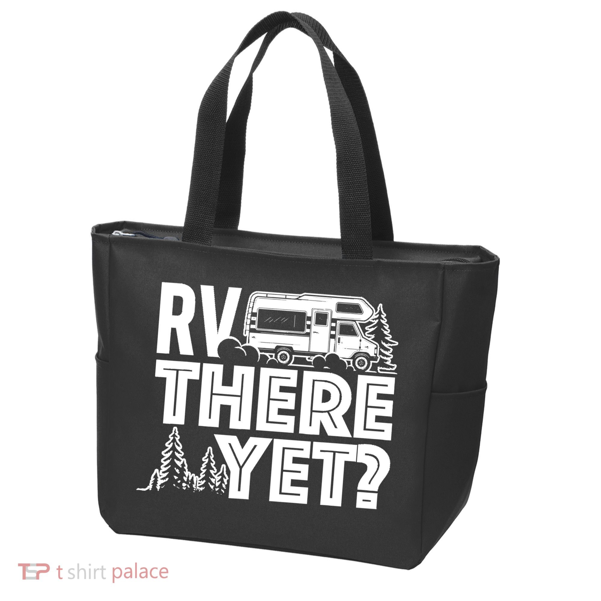 RV There Yet Happy Glamper Camping Tote Bag