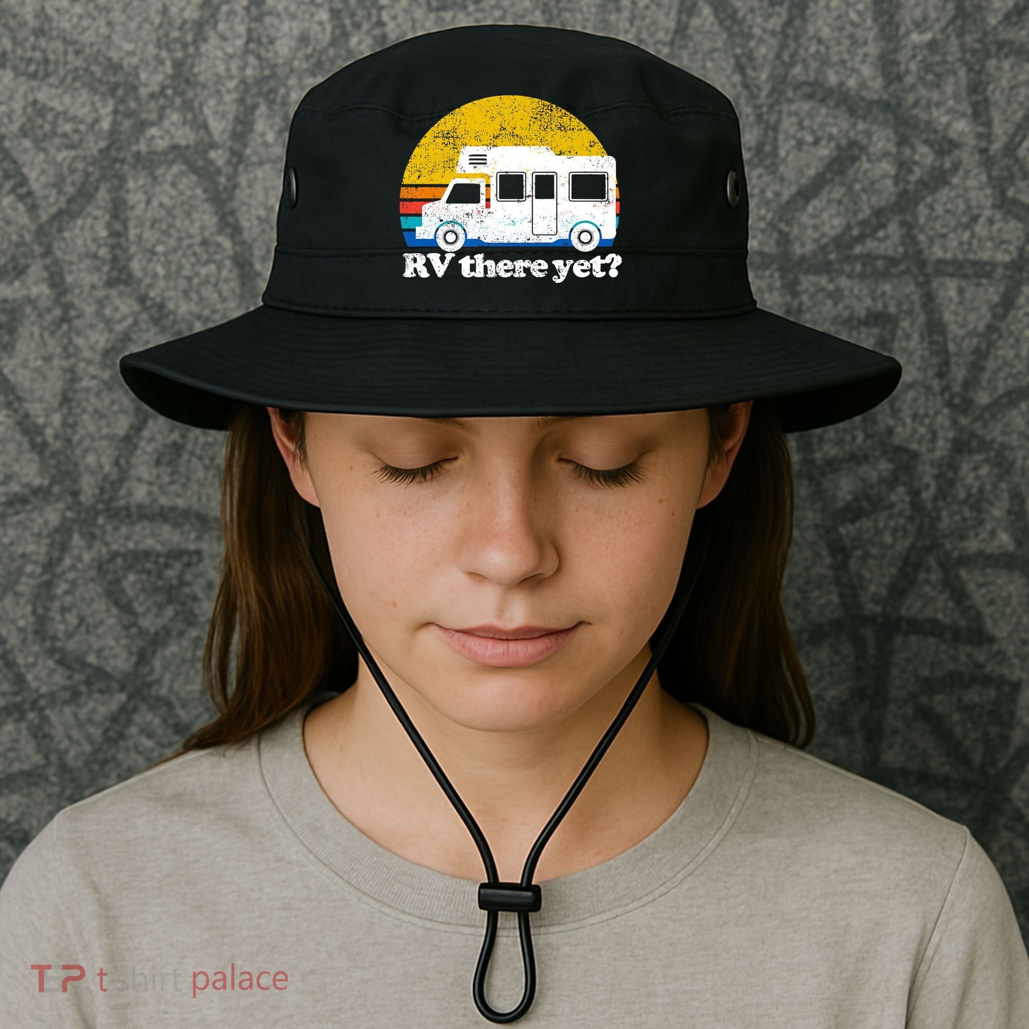RV There Yet Van Travel Happy Funny Camping Trip Matching Bucket Hat