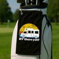 RV There Yet Van Travel Happy Funny Camping Trip Matching Golf Towel thumb 2