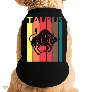 Retro Taurus Zodiac Sign April May Birthday Gift Taurus Doggie Tank
