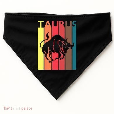 Retro Taurus Zodiac Sign April May Birthday Gift Taurus USA-Made Doggie Bandana