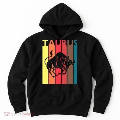 Retro Taurus Zodiac Sign April May Birthday Gift Taurus Hoodie