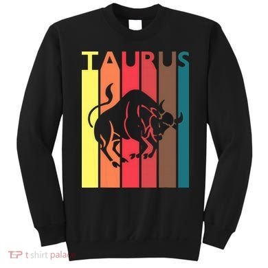 Retro Taurus Zodiac Sign April May Birthday Gift Taurus Sweatshirt