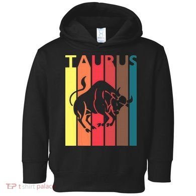 Retro Taurus Zodiac Sign April May Birthday Gift Taurus Toddler Hoodie