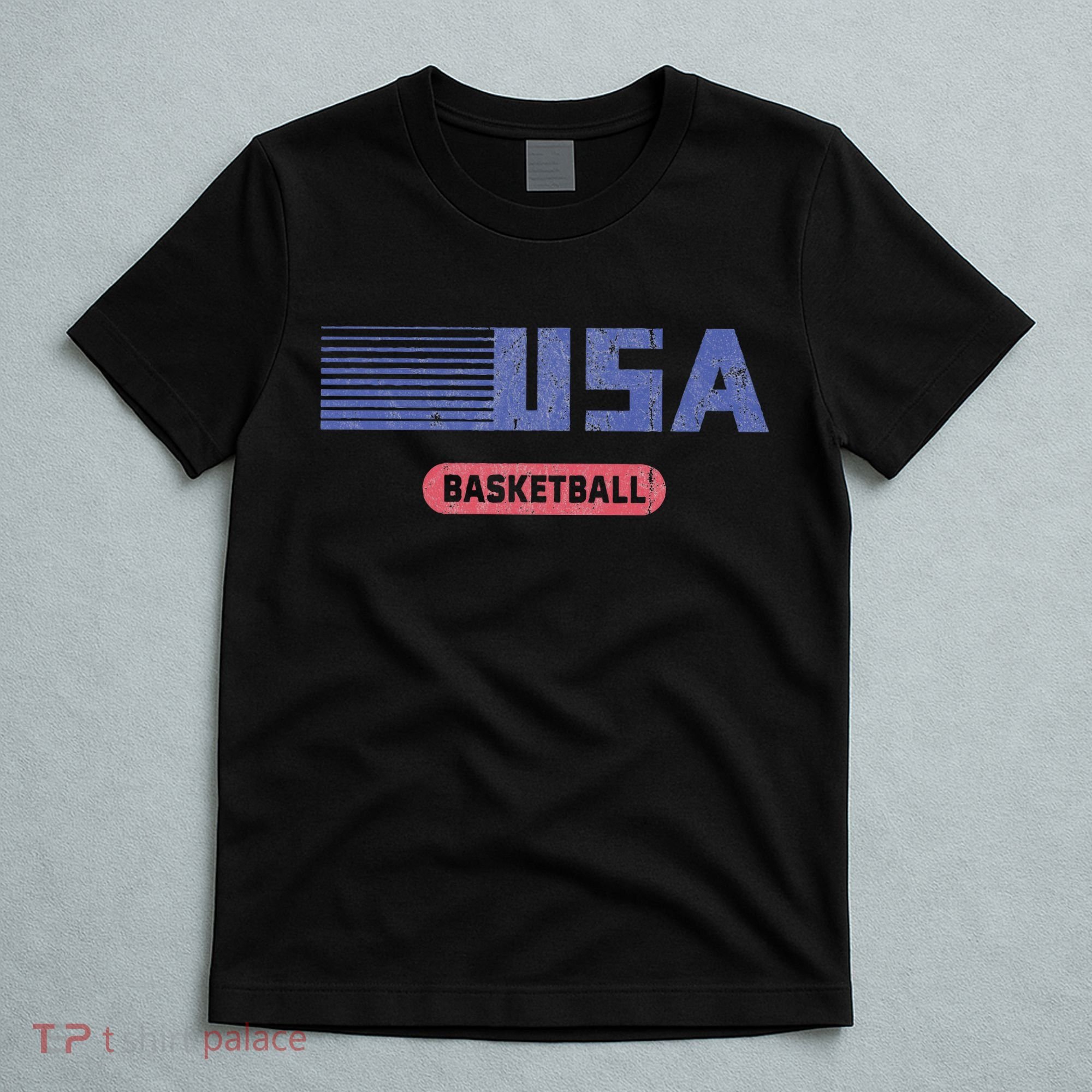 Retro Usa 2024 Team American Basketball T-Shirt